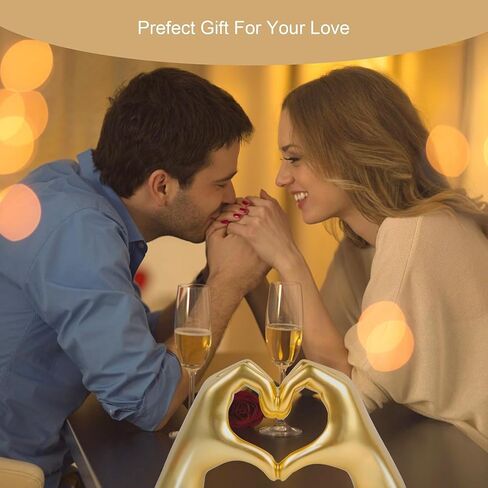 Gold Heart Hands Sculpture,Love Finger Aesthetic Boho Decor Wedding Accents Decorations, Knick Knacks Home Decor for Shelves Decor Thanksgiving Valentine's Day Gifts (Love Heart Gold) in Saudi Arabia