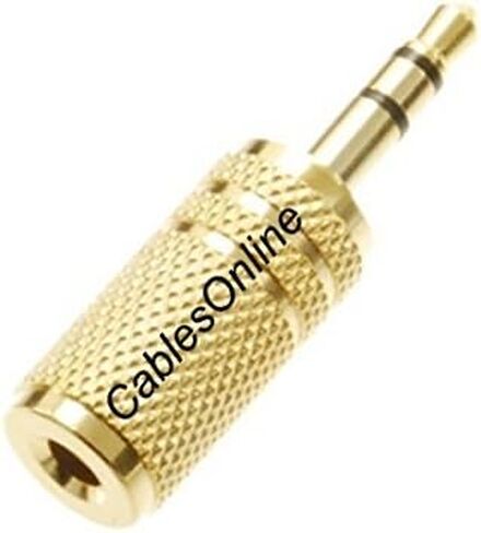 CablesOnline 3.5mm Stereo TRS Male Plug to 3.5mm Mono TS Female Jack Audio Adapter, AV-A37G in Saudi Arabia