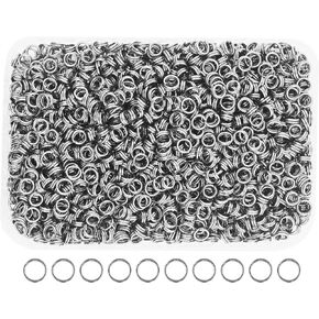Mandala Crafts Silver Small Key Rings for Crafts - Double Jump Rings Mini Split Rings for Jewelry Making - 800 Double Split Rings Assorted Small Keychain Rings Set