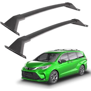 Roof Rack Cross Bars Compatible with Toyota Sienna 2021-2025, 150 lbs Aluminum Crossbars Fit for Roof Rails Rooftop Cargo Basket Carrier Bag Luggage Kayak Bike