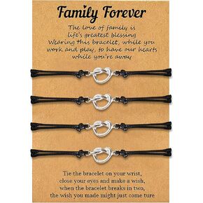 Family Bracelets - 2/3/4/5/6 Matching Bracelet Set - Family Love Knot Bracelet - Handmade Adjustable Wristband - Jewelry Gifts