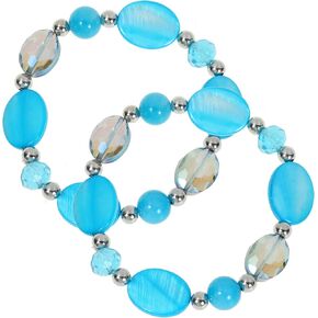 Big Beaded Bracelets for Women for women Multi Rows Boho Crystal Shell Beads Elastic Stretch Bracelets Trendy Fashion Jewelry
