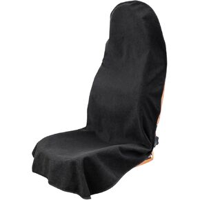 Universal Sweat Towel Car Seat Cover，Waterproof & Quick-Dry Protection for Front Bucket Seats，for Gym, Kids, Pets, Outdoor Sports, Travel – Non-Slip Fit for Cars, SUVs, Trucks (Black, 1 Pack