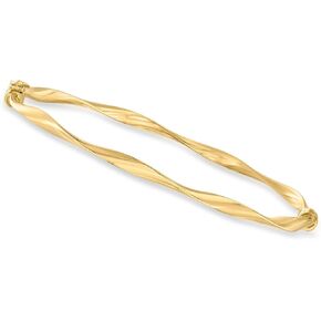 Canaria Italian 10kt Yellow Gold Twisted Bangle Bracelet