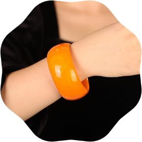 JWICOS Round Resin Bangle Bracelet for Women Acrylic Cute Chunky Bracelet for Women Exaggerated Acrylic Resin Wristband Bracelet Bangle in Saudi Arabia