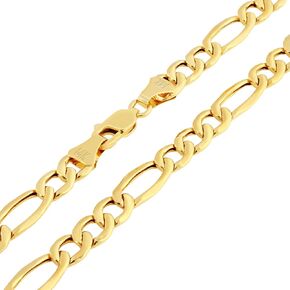 Nuragold 14k very أصفر الذهب فيجارو رابط 5.5 ملم سلسلة سلسلة (16 "-30") المجوهرات الإيطالية للرجال والنساء