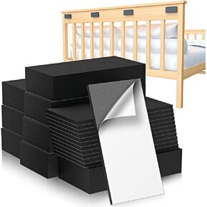 20 Packs Furniture Wall Protector, 8Pcs(0.71" Thick) + 12Pcs(0.12" Thick) EVA Foam Headboard Stoppers for Wall, Bed Stoppers for Headboard, Bed Frame & Wall Guards, Black Headboard Bumper