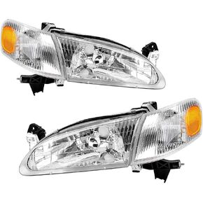 AutoSaver88 مجموعة المصباح الأمامي متوافق مع 03-08 2003 2004 2005 2006 2007 2008 Corolla headplamp repracting Black Horpenct in Kuwait
