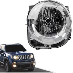 مجموعة المصابيح الأمامية للهالوجين متوافقة مع Jeep Renegade 2015-2018 استبدال المصابيح الأمامية RISENG RAD 68256567AA CH2503273