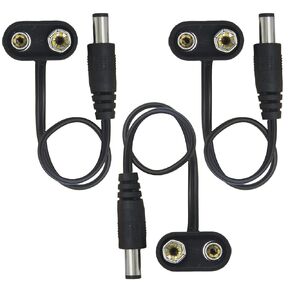 9 V Pedal Battery Clip 3 Pack 5521 Converter Center Negative 9 Volt Power Supply Cable