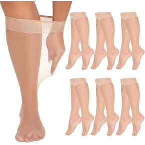 Manzi 6 أزواج بالإضافة إلى ارتفاع في الركبة للنساء 15 Denier Sheer Nylon Socks الركبة جوارب عالية