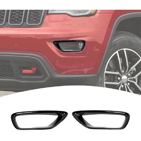 for Grand Cherokee Front Fog Lights Trim Bezel Cover Compatible with Jeep Grand Cherokee 2018-2020 Black Exterior Accessories (Black)