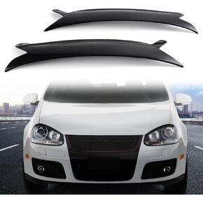 CHEDA 1 زوج من الجفون الأمامية السوداء الحواجب الأمامية غطاء العين المتوافق مع VW Golf GTI/متوافق مع Jetta R32 Rabbit Mk5 2006-2009