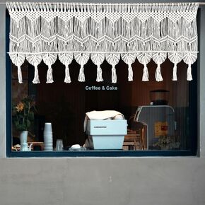 Kiido Boho Valance الستائر Macrame للنوافذ Macrame Valance لغرفة النوم غرفة Boho Decor