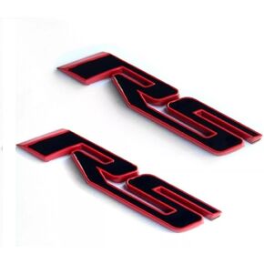 2-P RS Emblem Badge for Camaro, Trailblazer, Malibu, Traverse, Equinox, Impala Chevrolet - Chrome Red