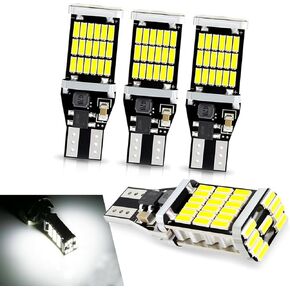 4 PCS Car T15 LED Reverse Lights, 6500K 4014 45SMD Chipsets Back-up Reverse Lights, 800LM 360° High Brightness Canbus Light Backup, Universal Brake Light Replacement for Cars Trucks (Red)