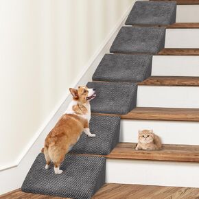 3 Pack Dog Ramps/Stairs for Stairs, Foam Pet Ramp Stairs for Any Staircase, Non-Slip Dog Pet Steps for Small Dogs, Stair Ramp for Injured Dogs and Older Cats with Anti-Slip Strip