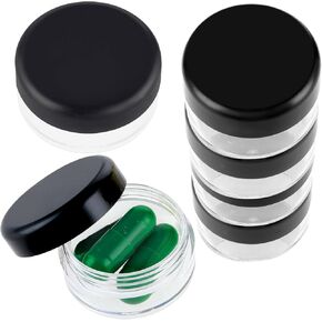 6 Pcs Small Pill Box Mini Pill Organizer Box Travel Pill Cases Holder Portable Daily Pill Container BPA Free Pocket Pills Box Medicines Storage Container for Purse Pocket Briefcase (3 x 1.5 cm)