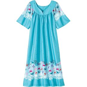 Amerimark Women و Women’s Plus Animal House Lounge- ملابس ثوب قصيرة الأكمام للسيدات ، القطط الفيروز ، إل جي