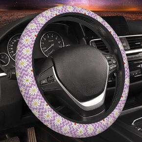 Steering Wheel Cover Rainbow Leopard Skin Elastic Steering Wheel Protector Neoprene Anti-Slip Sweat Absorption Universal Car Accessories 15 Inch for Women Men Fit Auto Cars Trucks