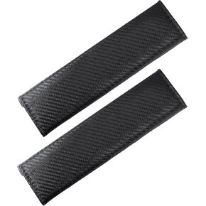 Carbon Fiber Car Seat Belt Cover, 23cm Black Universal Seat Belt Shoulder Pads Protection, Comfortable Soft Seat Belt Strap Cover, 2pcs