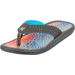 Korkers Fish Flip Sandals Brown Trout w/Fixed Kling-On Deck Soles