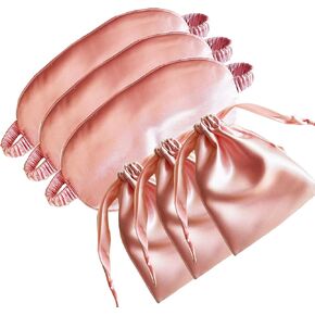 Silk Eye Mask for Sleeping - Satin Eye Cover with Silk Storage Bag Beige