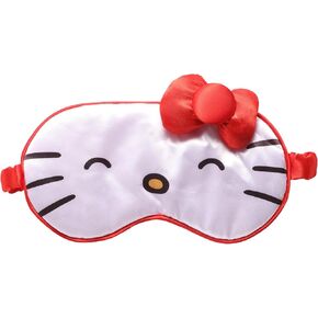 Hello Kitty Sleep Mask Official License, Satin Eye Mask for Sleeping with 3D Bow, Sanrio Gifts