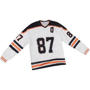 COZYEASE Men's Striped Number Print Graphic Sweatshirts V Neck Long Sleeve jersey streetwear Pullover Tops