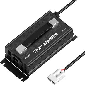 Redodo 29.2V 20A LiFePO4 Battery Charger, Fast Charging AC-DC Lithium Battery Charger, Fit for 24V Lithium Iron Phosphate Battery, LED Indicators and 4 Protection Functions