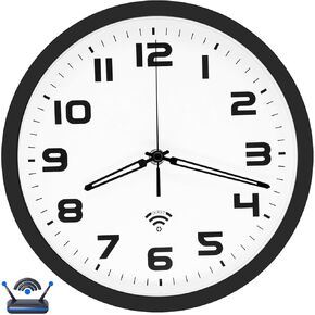 OCEST 10-inch Smart Wi-Fi Analog Wall Clock, Auto Time Sync & DST, Silent Non-Ticking Battery Operated Wall Clocks Large Display Easy to Read for Home Office School Kitchen Living Room Bedroom