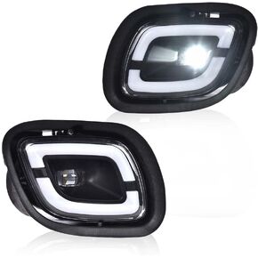 LED Fog Lights Compatible with Freightliner Cascadia 2008 2009 2010 2011 2012 2013 2014 2015 2016 2017 Driver & Passenger Side Fog Lamps Clear Lens Black Housing