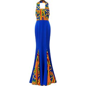 Women African KentePrint Dress Ankara Maxi Evening Dress