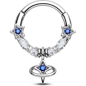 CM Crareesi Mania Dangle Septum Ring 316L من الفولاذ المقاوم للصدأ الحاجز المجوهر
