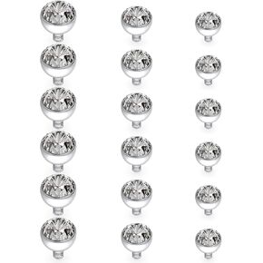 14G Dermal Tops Internally Threaded 316L Surgical Steel Dermal Anchor Clear Cubic Zirconia Dermals Piercing Jewelry for Women Men Top Size 2mm 3mm 4mm