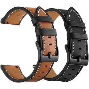 Quick Release Leather Watch Band - Choice of Width -20mm 22mm Watch Bands, Top Layer Cowhide Leather Watch Straps Replacement Wristband for Men Women