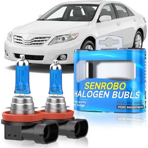 Halogen Headlight Bulbs Fit for Toyota Camry 2007-2017, H11/H9/H8 Low Beam Headlight Replacement Bulb, Super Bright 5000K White, Plug and Play, Pack of 2