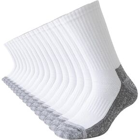 JOYNÉE 8 Pairs Men's Athletic Moisture Wicking Crew Socks Breathable Cushioned Running-Arch Support Work Socks Size 10-13