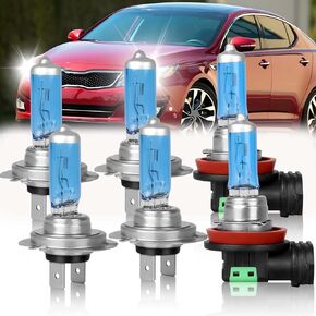 Fit for 2011 2012 2013 2014 2015 Kia Optima High Performance Headlight Bulbs,H1 H11B High Low Beam combo,100W,300% Brighter,IP68, plug and play,5000K White Light,4 pack