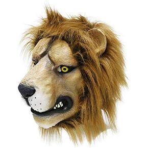 HENGYUTOYMASK Latex Full Head Safari Animal Lion Mask Halloween Party Fancy Dress Carnival Masks