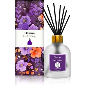 مجموعات Diffuser Lavender Reed ، 6.7fl Oz (200 مل) مع 8 عصي ، العطور/العطرية في غرفة المعيشة/المكتب/المطبخ/المدخل/الحمام ، مجموعة الهدايا ، ديكور الجرف ، الملحقات المنزلية ، معطر الهواء (اللافندر)