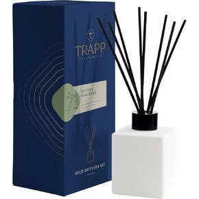 TRAPP - رقم 73 Seagrass Vetiver - REED Diffuser Kit - تشمل مجموعة من القصب وزيت الناشر المعطر (4 أوقية.) ، إناء - ملاحظات طويلة الأمد من الأوزون ، Satsuma Mandarin ، ونقل نقاضية جديدة