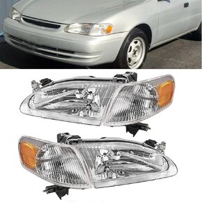 استبدال مجموعة المصابيح الأمامية Labwork لـ Toyota Corolla 1998-2000 مع أضواء الإشارة الأمامية لإشارة الإشارة إلى مجموعة التحرير والسرد وجوانب الركاب
