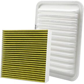 2PCS Cabin Engine Air Filter Kit Fits for 2009-2019 Corolla, 2017-2018 Corolla iM, 2009-2013 Matrix, 2008-2014 xD, 2016 iM, 2009-2010 Vibe, Replace CF10285, 87139-30070, CA10190, 17801-21050
