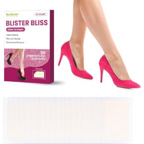 Bukihome Blister Bandages - 20 Count Hydrocolloid Gel Blister Bandages Pads, Bridesmaid Gifts, Small Gifts for Women, Wedding Day Essentials, Hydrocolloid Bridal Emergency Kit