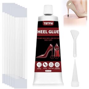 Non-Slip Anti-Noise Heel Covers, Silent Repair Black Heel Stoppers Glue, Suitable for Any Type of High Heels(1.6 Oz)