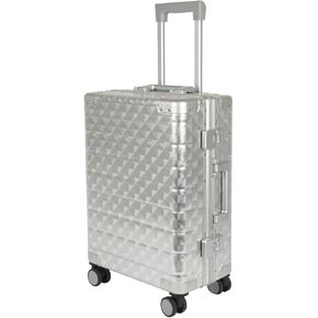 All Aluminum Carry On Luggage 20 inch Luggage Case,Aesthetic 3D-effect Diamond Shaped Appearance Design,Zipperless Hard Shell Suitcase with TSA Locks Lightweight Luggage for Business Travel