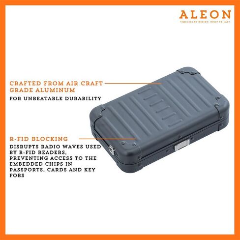 Aleon Aluminum Crossbody Personal Case - Compact Over Shoulder & Bag for Travel - Fashionable Crossbody Bag (Onyx) in Saudi Arabia