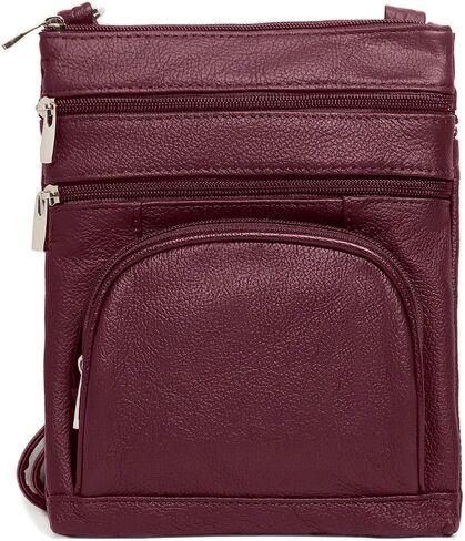 TOVOSO Crossbody Bag for Women, Genuine Leather Multi-Pocket Purse with Adjustable Strap, RFID Protection, Built-In Wallet in Saudi Arabia