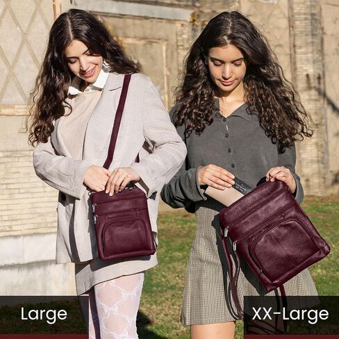 TOVOSO Crossbody Bag for Women, Genuine Leather Multi-Pocket Purse with Adjustable Strap, RFID Protection, Built-In Wallet in Saudi Arabia